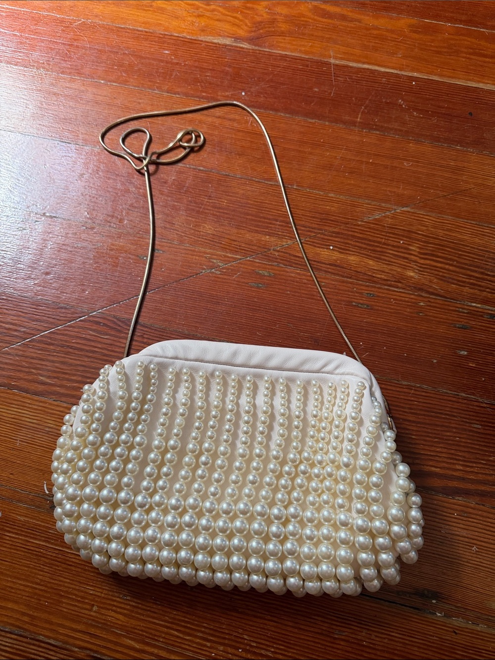 Urban Expressions Elegant Pearl Beaded White Evening Bag clutch